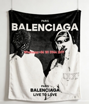 Balenciaga Live To Love Flannel Throw Blanket for Sofa Couch Wall Decor BA102